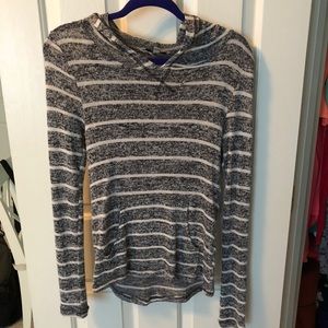Striped hooded sweatshirt